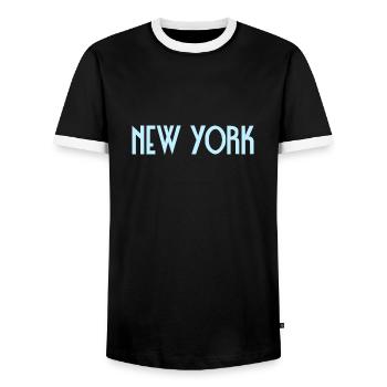 New York - T-shirt contrasté Homme - noir/blanc - Devant - AI Model Female 172 light (172cm) & AI Model Male 178 light (178cm)
