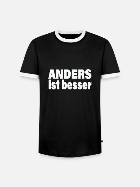 ANDERS IST BESSER - Männer Kontrast-T-Shirt - Schwarz/Weiß