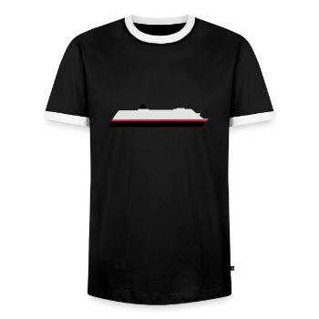 Poster Hurtigruten navire - T-shirt contrasté Homme - noir/blanc - Devant - AI Model Female 172 light (172cm) & AI Model Male 178 light (178cm)