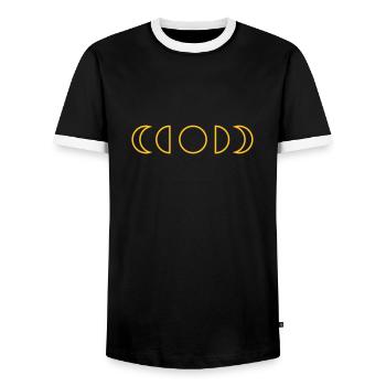 Mond - Männer Kontrast-T-Shirt - Schwarz/Weiß - Vorne - AI Model Female 172 light (172cm) & AI Model Male 178 light (178cm)