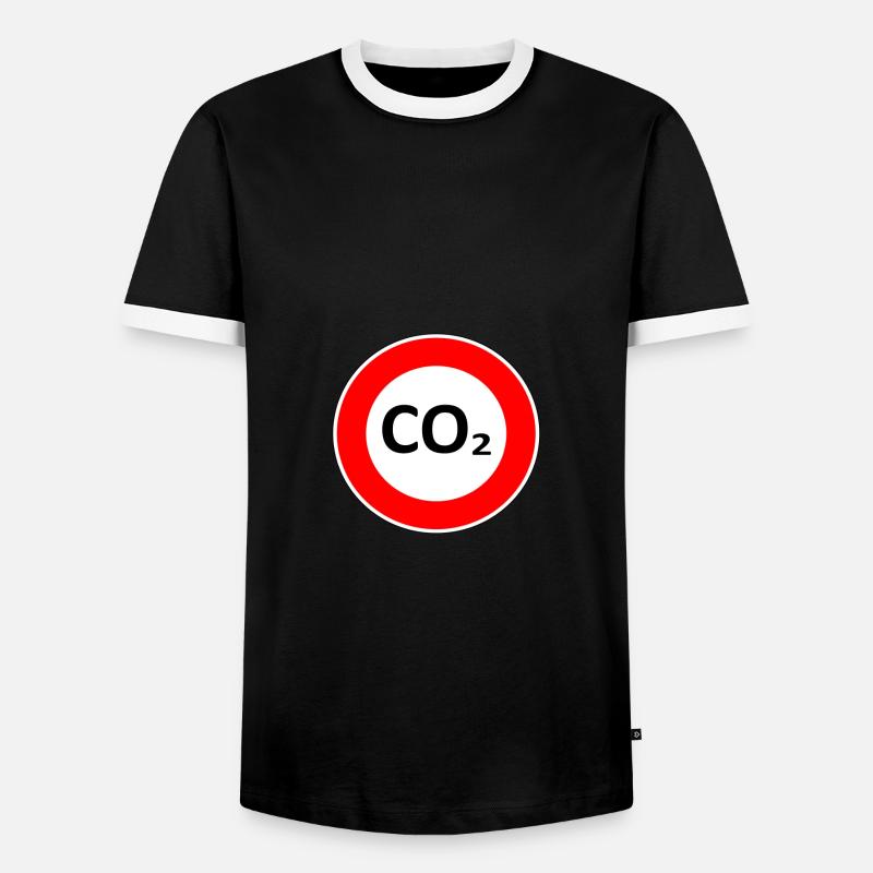 CO2 Schild - Männer Kontrast-T-Shirt - Schwarz/Weiß