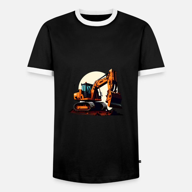 Bagger| Schaufelbagger | Retro - Männer Kontrast-T-Shirt - Schwarz/Weiß
