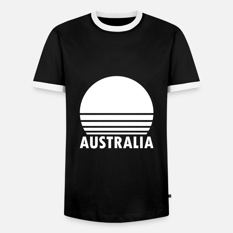 Australia (split sun) - Men's Ringer Shirt - black/white