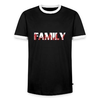 Famille - T-shirt contrasté Homme - noir/blanc - Devant - AI Model Female 172 light (172cm) & AI Model Male 178 light (178cm)