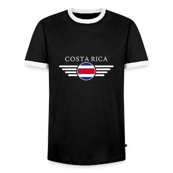 Costa Rica Style Design T-Shirt - Men's Ringer Shirt - black/white - Front - AI Model Female 172 light (172cm) & AI Model Male 178 light (178cm)