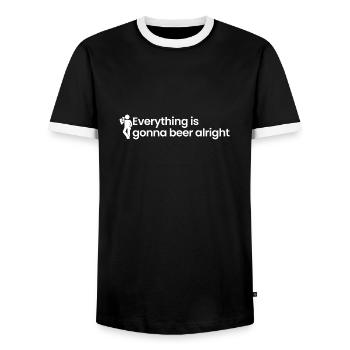 Alles wird zu Bier in Ordnung - Männer Kontrast-T-Shirt - Schwarz/Weiß - Vorne - AI Model Female 172 light (172cm) & AI Model Male 178 light (178cm)