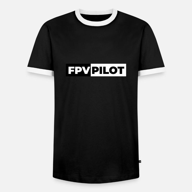 FPV PILOT - Men's Ringer Shirt - black/white