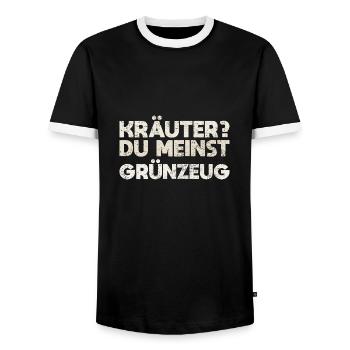 Kräuter? Du Meinst Grünzeug - Männer Kontrast-T-Shirt - Schwarz/Weiß - Vorne - AI Model Female 172 light (172cm) & AI Model Male 178 light (178cm)