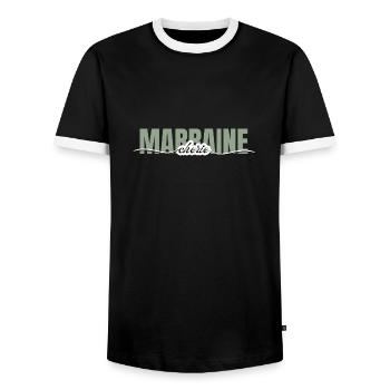 Dear Godmother - Godmother Gift - Men's Ringer Shirt - black/white - Front - AI Model Female 172 light (172cm) & AI Model Male 178 light (178cm)