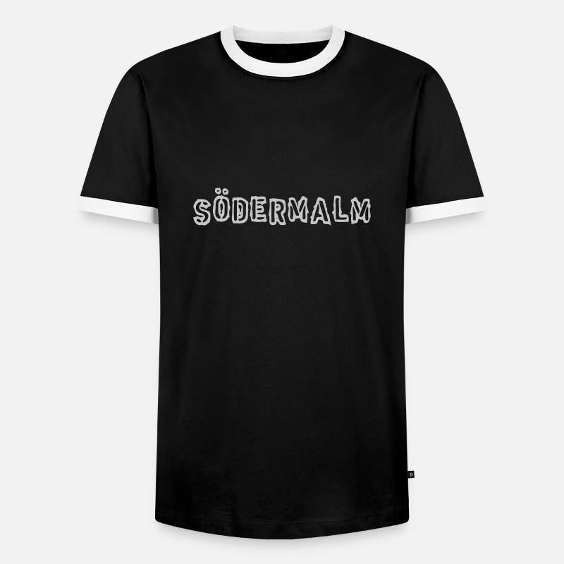 Schablone der Södermalmer Armee - Männer Kontrast-T-Shirt - Schwarz/Weiß
