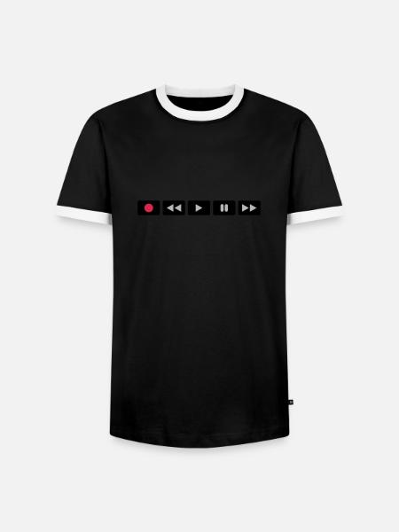 Oldschool Videocontrol - Männer Kontrast-T-Shirt - Schwarz/Weiß