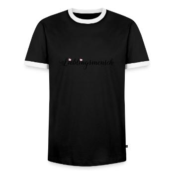 Lieblingsmensch - Männer Kontrast-T-Shirt - Schwarz/Weiß - Vorne - AI Model Female 172 light (172cm) & AI Model Male 178 light (178cm)
