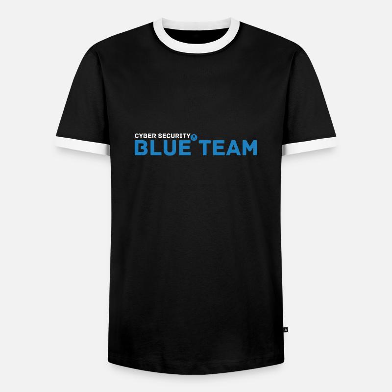 Cyber Security Blue Team - Men's Ringer Shirt - black/white