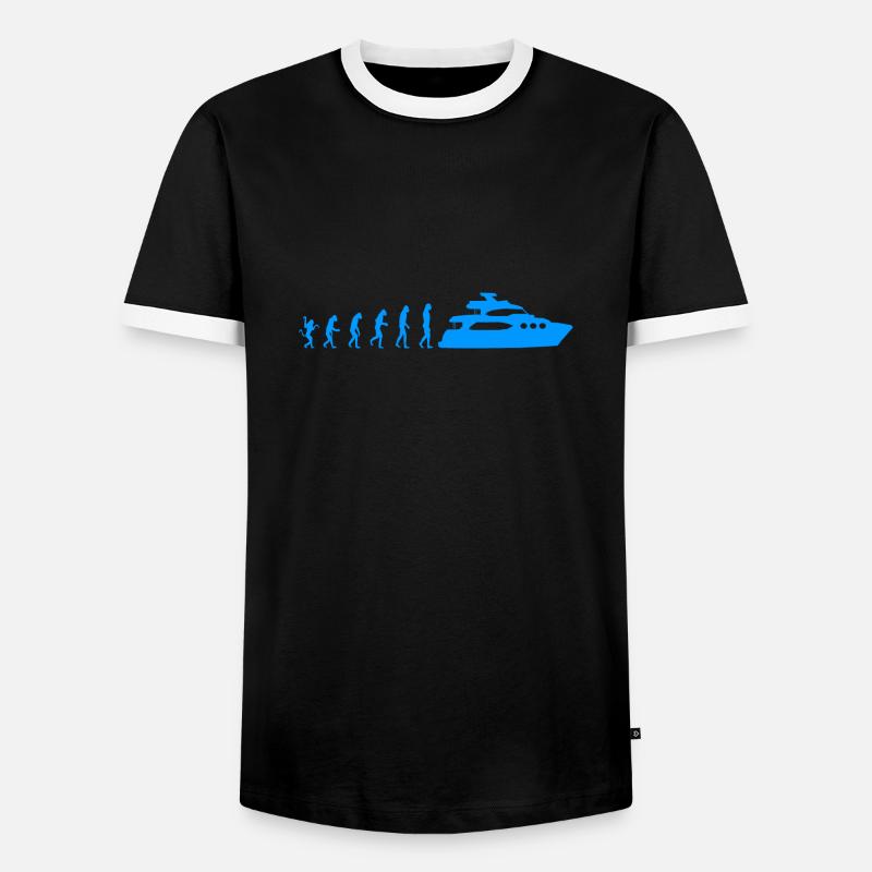 Boat Captain Evolution - Men's Ringer Shirt - black/white