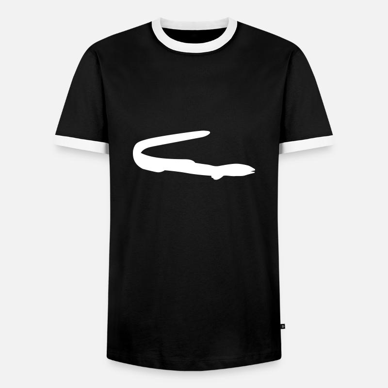 Fisch Aal - Männer Kontrast-T-Shirt - Schwarz/Weiß