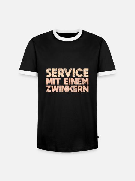 Service Mit Einem Zwinkern - Männer Kontrast-T-Shirt - Schwarz/Weiß