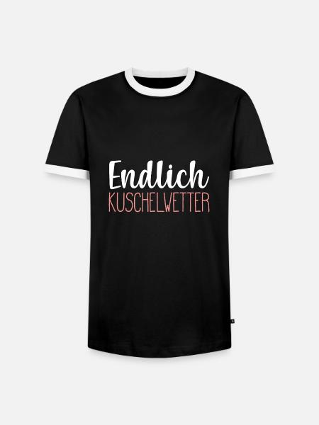 Herbst- Endlich Kuschelwetter Geschenk - Männer Kontrast-T-Shirt - Schwarz/Weiß
