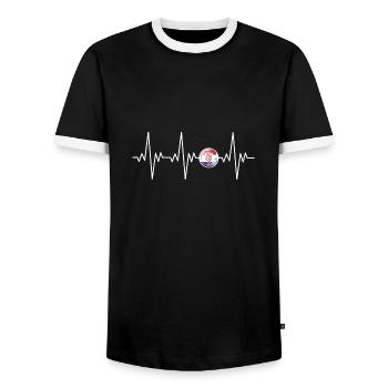 Croatia Croatian soccer gift - Men's Ringer Shirt - black/white - Front - AI Model Female 172 light (172cm) & AI Model Male 178 light (178cm)