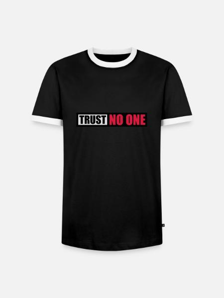 trust no one quote - Men's Ringer Shirt - black/white