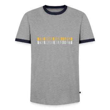 I get more head - Men's Ringer Shirt - grey/navy  - Front - AI Model Female 172 light (172cm) & AI Model Male 178 light (178cm)