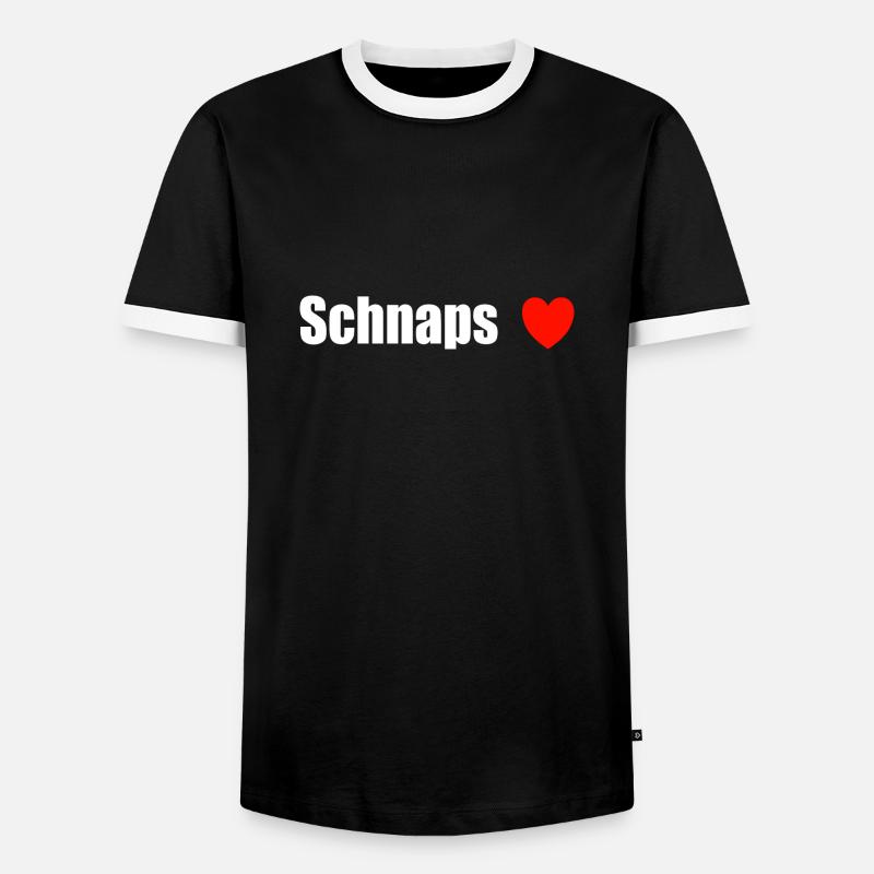 Schnapsliebe - Männer Kontrast-T-Shirt - Schwarz/Weiß