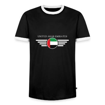 United Arab Emirates Style Design T-Shirt - Men's Ringer Shirt - black/white - Front - AI Model Female 172 light (172cm) & AI Model Male 178 light (178cm)