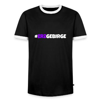Erzgebirge meine Heimat - Männer Kontrast-T-Shirt - Schwarz/Weiß - Vorne - AI Model Female 172 light (172cm) & AI Model Male 178 light (178cm)