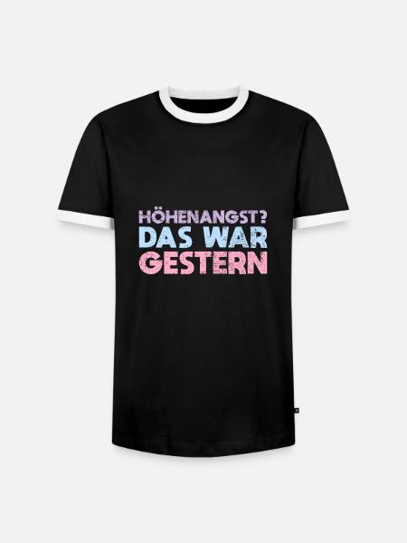 Höhenangst? Das War Gestern - Männer Kontrast-T-Shirt - Schwarz/Weiß