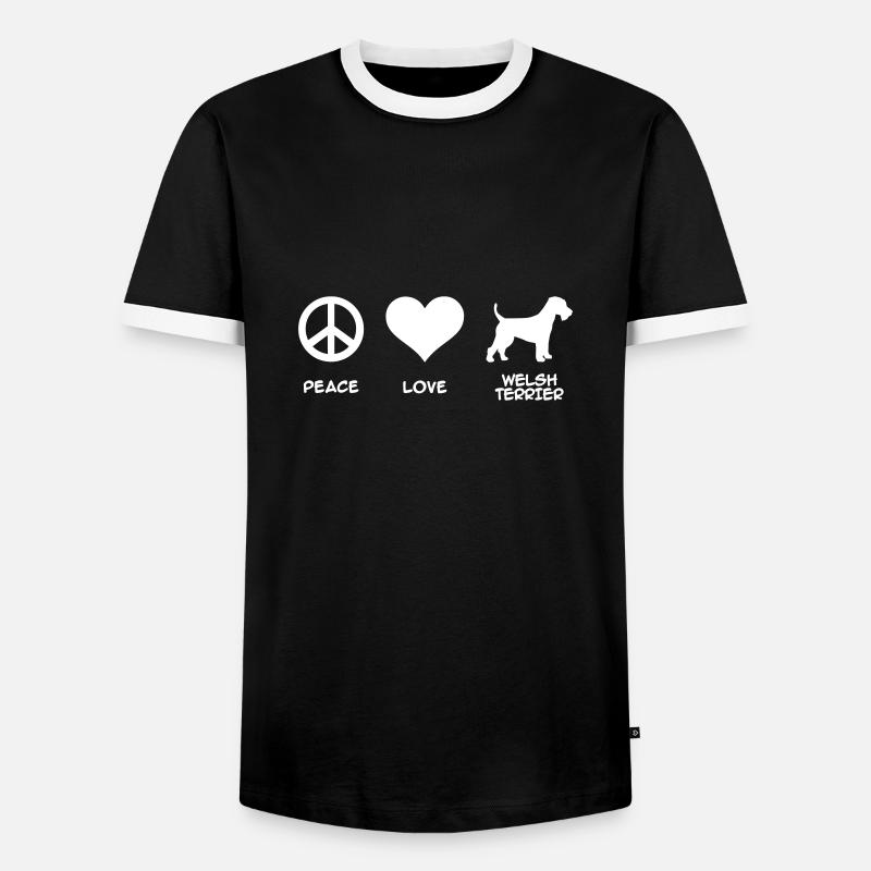 Welsh Terrier - Men's Ringer Shirt - black/white