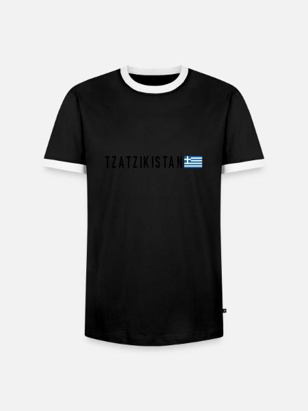 TZATZIKISTAN - Männer Kontrast-T-Shirt - Schwarz/Weiß