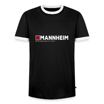 Mannheim Monnem Mannheimat - Männer Kontrast-T-Shirt - Schwarz/Weiß - Vorne - AI Model Female 172 light (172cm) & AI Model Male 178 light (178cm)