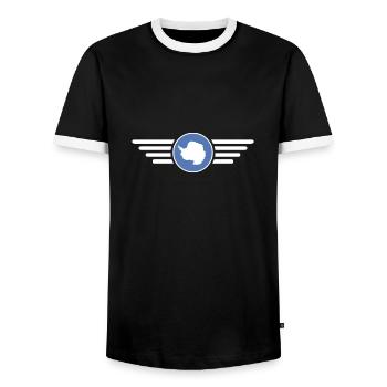 I Love Antarctica, Elegance Style Design T-Shirt - Men's Ringer Shirt - black/white - Front - AI Model Female 172 light (172cm) & AI Model Male 178 light (178cm)