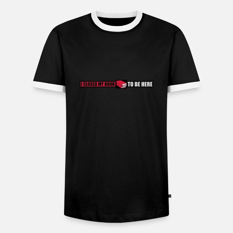 I closed my book - Men's Ringer Shirt - black/white