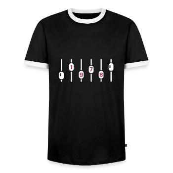 1978 Birthday Disco DJ Anniversary Sound Engineer - Men's Ringer Shirt - black/white - Front - AI Model Female 172 light (172cm) & AI Model Male 178 light (178cm)