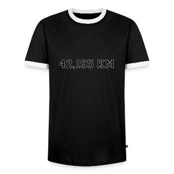 Marathon - Men's Ringer Shirt - black/white - Front - AI Model Female 172 light (172cm) & AI Model Male 178 light (178cm)