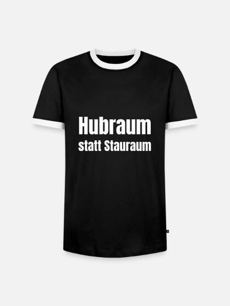 Hubraum statt Stauraum - Männer Kontrast-T-Shirt - Schwarz/Weiß