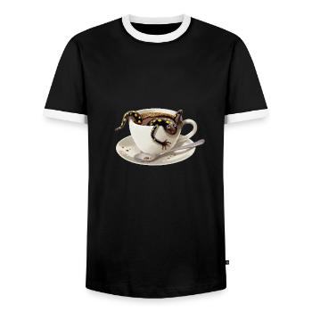 Salamandre du café 3 - T-shirt contrasté Homme - noir/blanc - Devant - AI Model Female 172 light (172cm) & AI Model Male 178 light (178cm)