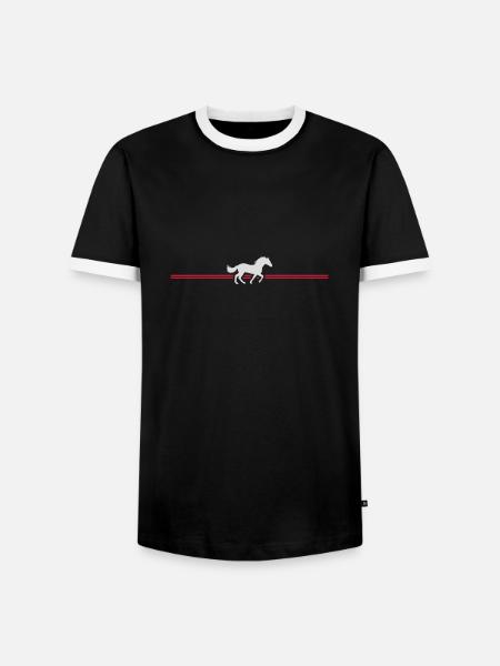 Cheval de course Stripe Line - T-shirt contrasté Homme - noir/blanc