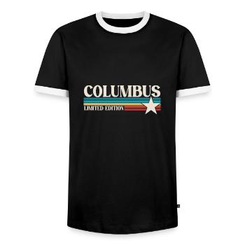 Columbus Ohio - Männer Kontrast-T-Shirt - Schwarz/Weiß - Vorne - AI Model Female 172 light (172cm) & AI Model Male 178 light (178cm)