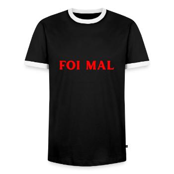 meine Schuld Portugiesisch Sprache - Männer Kontrast-T-Shirt - Schwarz/Weiß - Vorne - AI Model Female 172 light (172cm) & AI Model Male 178 light (178cm)