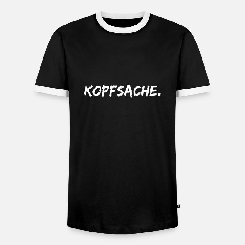 kopfsache - Männer Kontrast-T-Shirt - Schwarz/Weiß