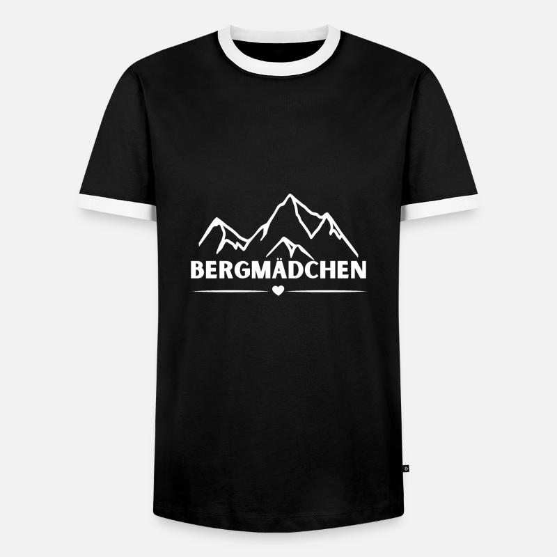 Bergmädchen - Männer Kontrast-T-Shirt - Schwarz/Weiß