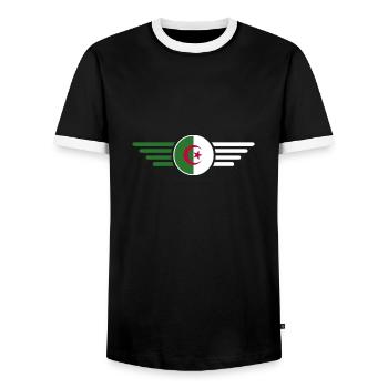 I Love Algeria, Elegance Style Design T-Shirt - Men's Ringer Shirt - black/white - Front - AI Model Female 172 light (172cm) & AI Model Male 178 light (178cm)