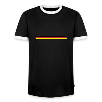 germany_3__f3 - Men's Ringer Shirt - black/white - Front - AI Model Female 172 light (172cm) & AI Model Male 178 light (178cm)