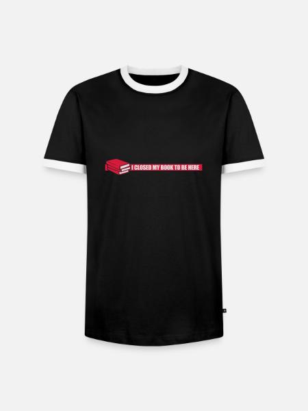 I closed my book - Men's Ringer Shirt - black/white
