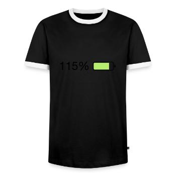 Fullenergy 115% Ladebalken - Männer Kontrast-T-Shirt - Schwarz/Weiß - Vorne - AI Model Female 172 light (172cm) & AI Model Male 178 light (178cm)
