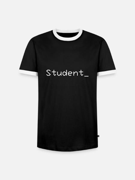 Student_ Logo White - Men's Ringer Shirt - black/white