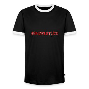 Einzelstück rot - Männer Kontrast-T-Shirt - Schwarz/Weiß - Vorne - AI Model Female 172 light (172cm) & AI Model Male 178 light (178cm)