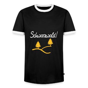 Schwarzwald! - Männer Kontrast-T-Shirt - Schwarz/Weiß - Vorne - AI Model Female 172 light (172cm) & AI Model Male 178 light (178cm)