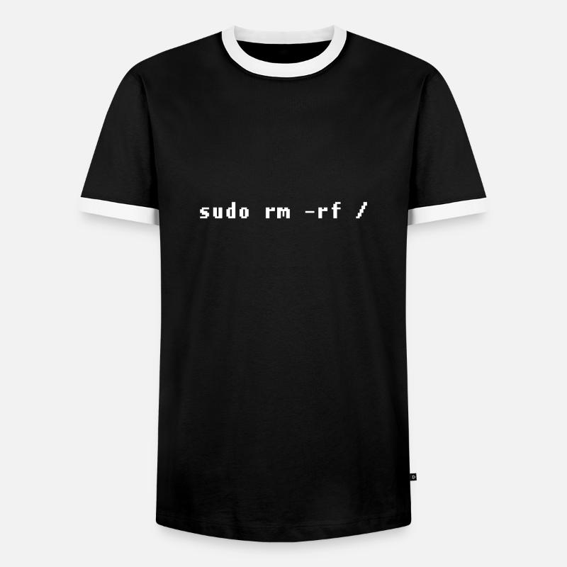 Funny Linux Admin Design - Men's Ringer Shirt - black/white